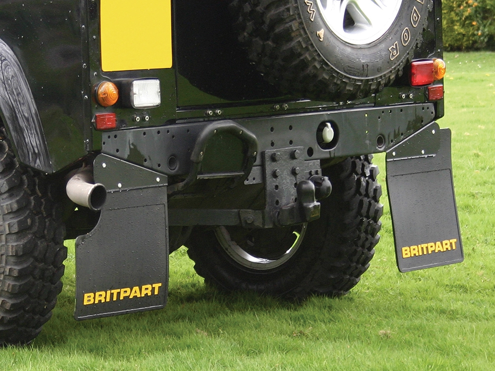 Land Rover Defender 90 Rear Mud Flap Pair Yellow Logo DA4531