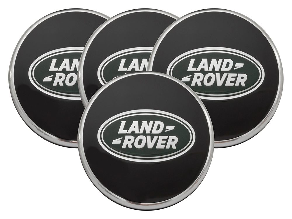 Land Rover Genuine Centre Caps Black With Green Centre LR094547 Set Of 4
