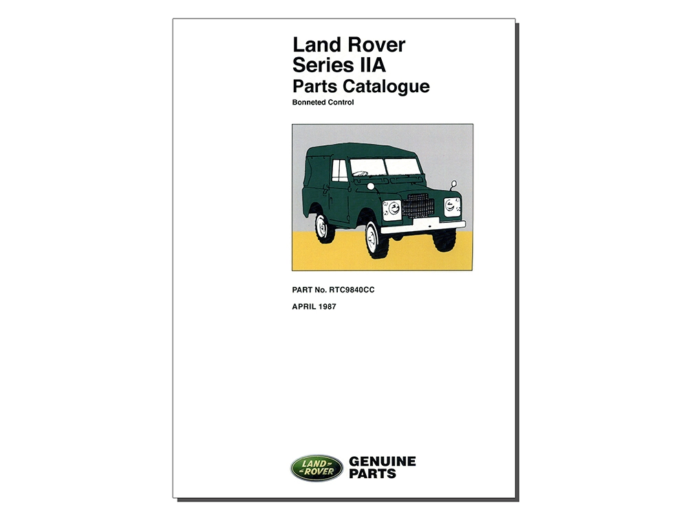 Land Rover Series 2A Bonneted Control Parts Catalogue RTC9840CC
