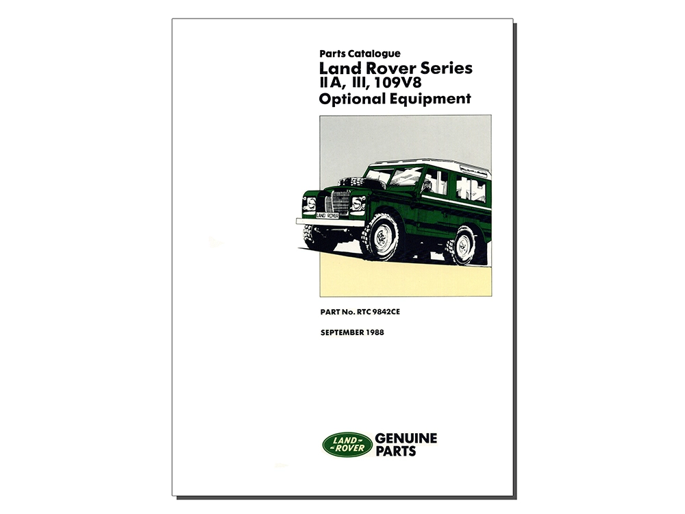 Land Rover 2A/3/109 V8 Parts Catalogue Optional Equipment RTC9842CE