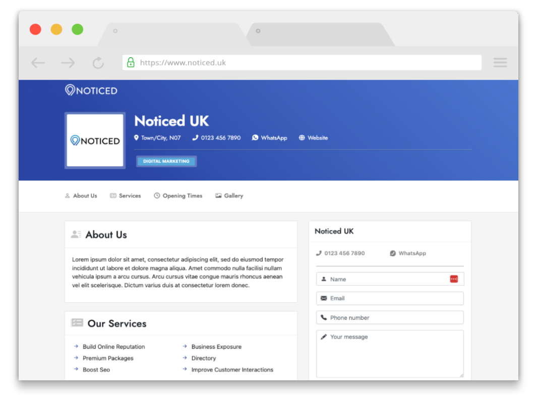 Showcase your business with a Noticed Business Listing